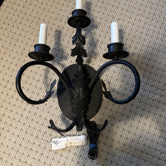 Dana Creath Other - Elegant Black Iron Wall Sconce